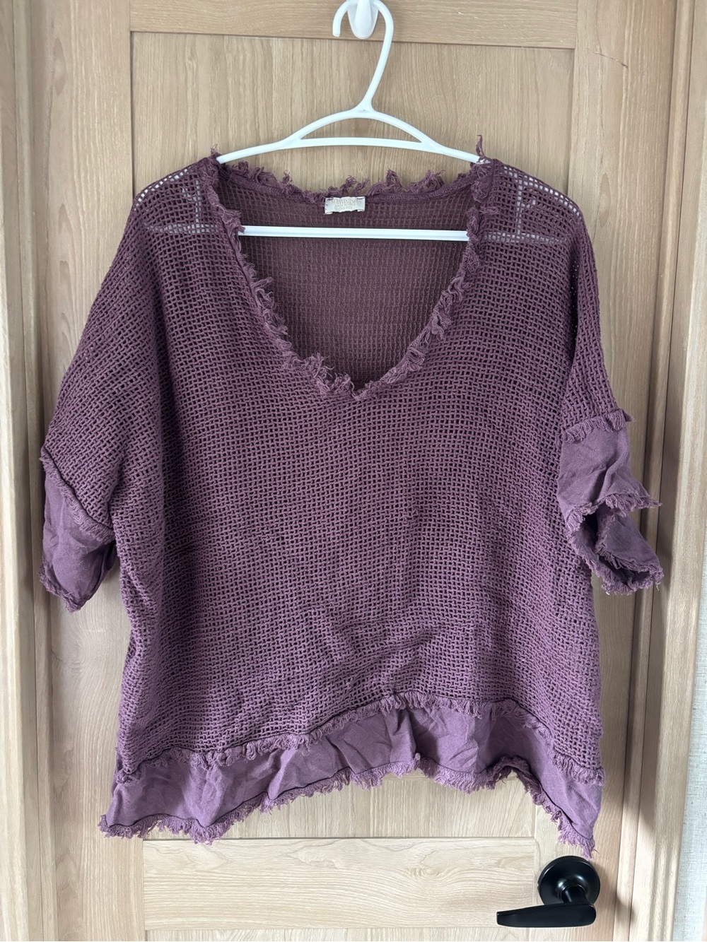 Marisima Boho Swim Cover Top One Size Plum Beach Vacation Made‎ in Italy
